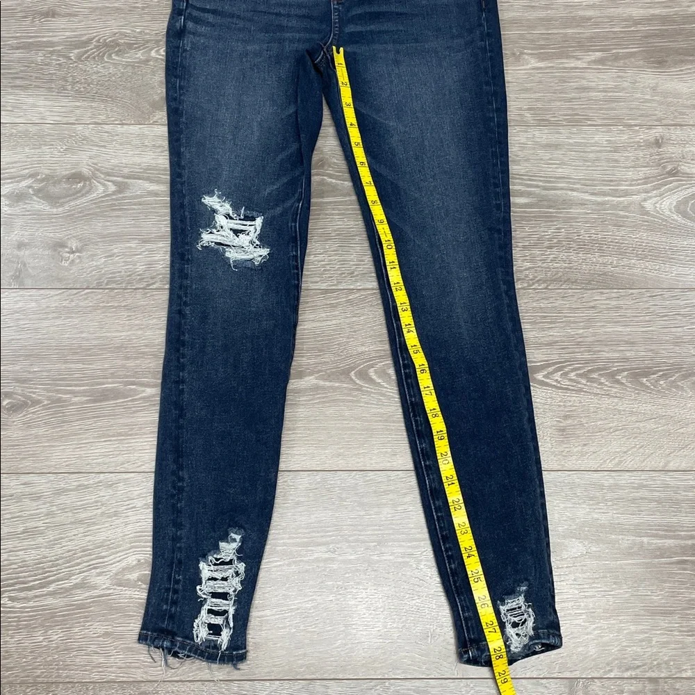 NWOT American Eagle The Dream Jean Hi Rise Jegging Distressed Hem 4